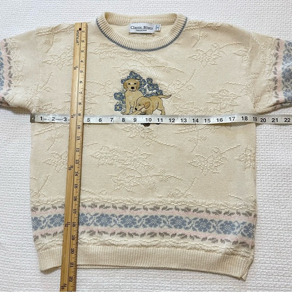 Classic Blues Collection Short Sleeve Pullover Granny Core Sweater size Small - Picture 11 of 11